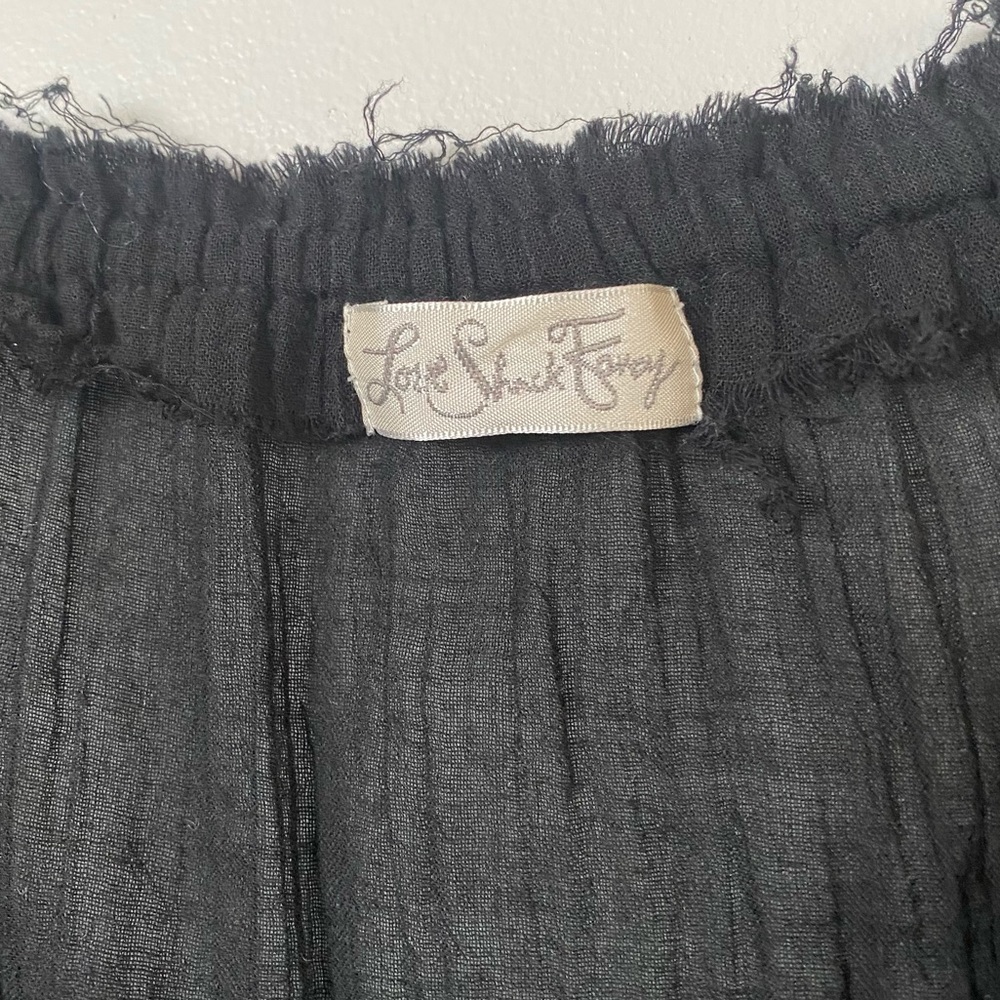 LoveShackFancy Black Cotton Gauze Off the Shoulder Top - Picture 5 of 11
